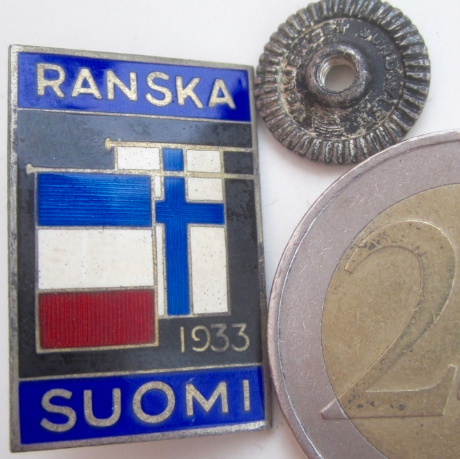 VANHA Ruuvimerkki Urheilu Suomi - Ranska 1933 Hopeaa KAUNIS