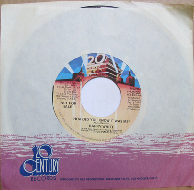 7” SINGLE PROMO Barry White - How Did You Know It Was Me?