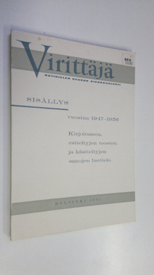 Reino (toim.) Peltola : Virittäjän sisällys vuosina 194-1...