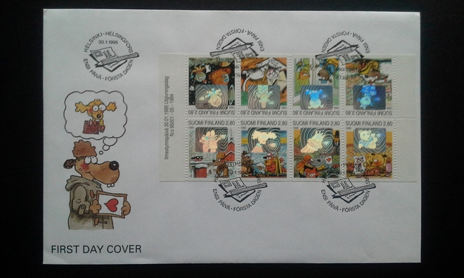 FDC Ystävyydellä 30.1.1995 LaPe 1272-1279 V27