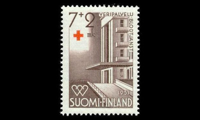 392 ** Punainen risti 7+2mk (1951)