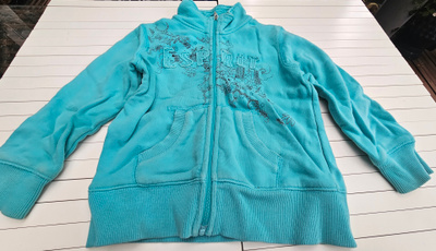 Esprit turkoosi vetoketjullinen collegetakki 100 % puuvillaa