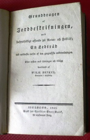 Wilh. Heikel : Grunddragen af Jordbeskrifningen 1843 1.p.