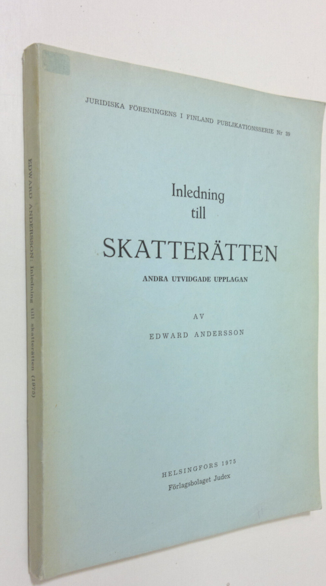 Edward Andersson : Inledning till skatterätten