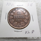 10  Penniä  1911  hienokuntoinen  kl   8 - pikkukuva 5
