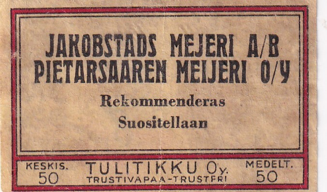 Pietarsaaren Meijeri O/y .  s60
