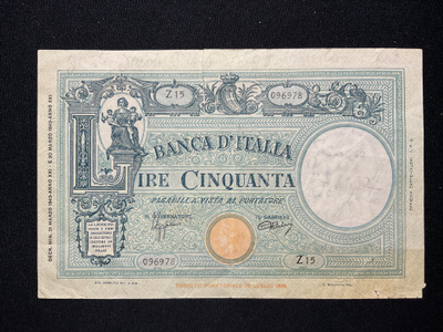 Italy 50 Lire 31.Marzo 1943