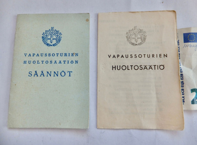 VANHAT Säännöt ym Vapaussoturien Huoltosäätiö 1954