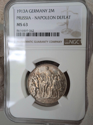 2 mark 1913 Saksa Napoleon Defeat MS63