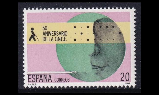 Espanja 2865 ** Sokeiden yhdistys 50v (1988)