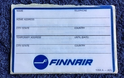 Finnair nimilappu