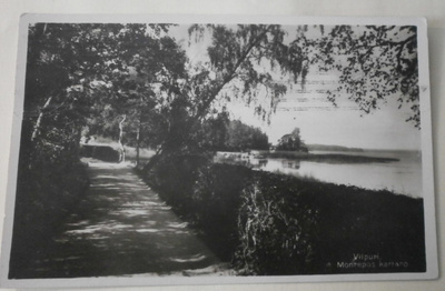 Viipuri, Monrepos'n kartanon puistoa, rantatie, vkpk p. 1934