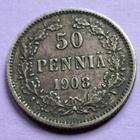 50 PENNIÄ, Hopeaa 1908, katso! - pikkukuva 1