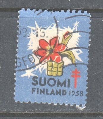 1958  TUB joulumerkki leimattuna.