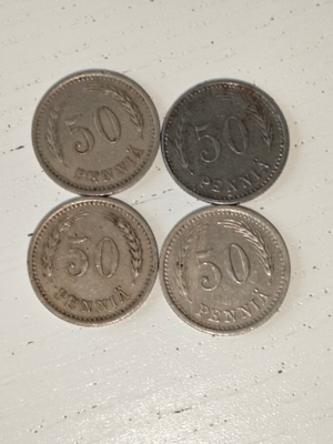 50 penniä 1935, 1938 ja 1945 4kpl
