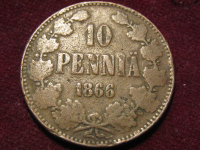 10 penniä 1866