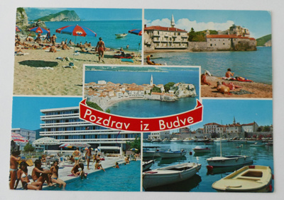 Pozdrav iz Budve: vanha postikortti