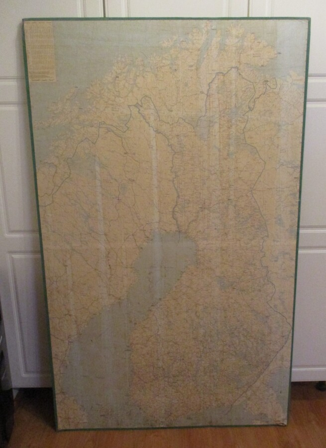 SUOMEN VANHA KARTTATAULU 160 X 101 cm  (VAIN NOUTO)
