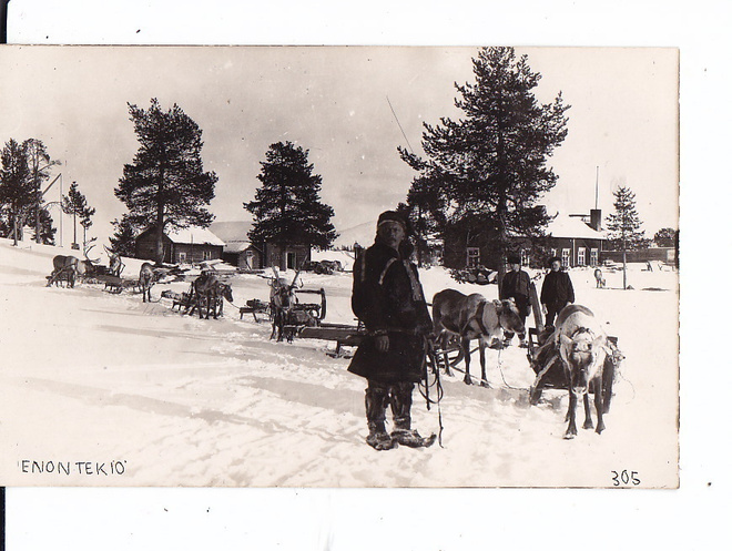 VANHA Valokuva Lappi Enontekiö 1920-l Postikorttikoko