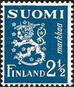 1932 M-30 Leijona 2½ mk tummansininen  ** Lape 180 b LP Lm1