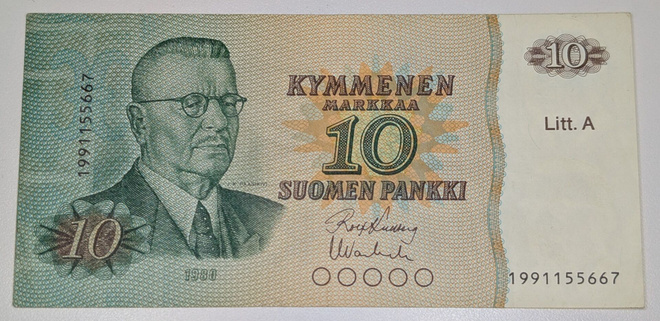 10 Markkaa 1980 Litt. A korvaava 1991155667