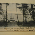 Helsinki, Lauttasaari, purjevene ja rantaa, mv pk, p. 1903 - pikkukuva 1