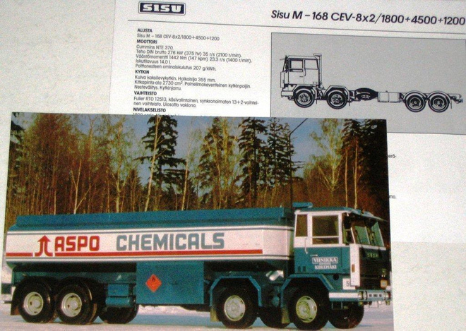 1981 Sisu M-168 8x2 esite - Aspo Chemicals - KUIN UUSI