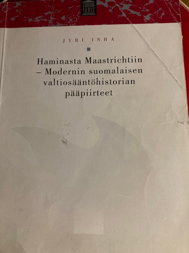INHA: MODERNIN SUOMALAISEN VALTIOSÄÄNTÖHISTORIAN PÄÄPIIRTEET