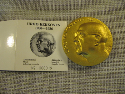 Urho Kekkonen mitali /Raimo Heino 1986.