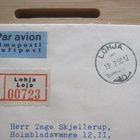 300 mk lentokone FDC-R-kuori vuodelta 1950 Tanskaan ilmapost - pikkukuva 2