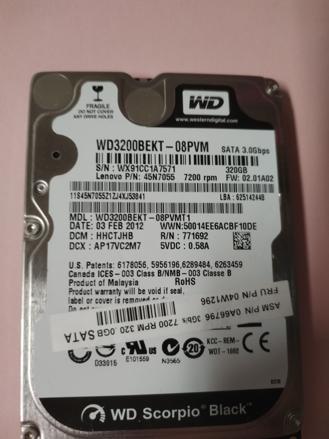 WD 320GB,Kovalevy kannettavaan tietokoneeseen.