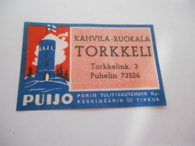 TT Etiketti Puijo Kahvila-Ruokala Torkkeli