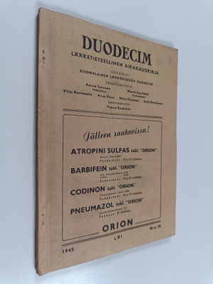 Duodecim 10/1945 : lääketieteellinen aikakauskirja