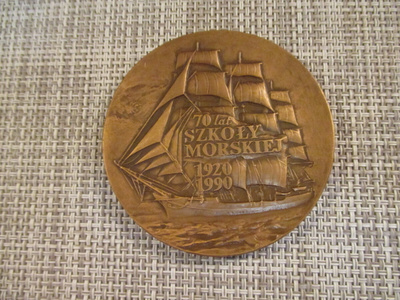 70 lat Szkoly Morskiej 1990 mitali /G .Wilczopolska 1990.