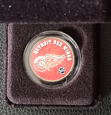 NHL colorized coins Detroit red wings