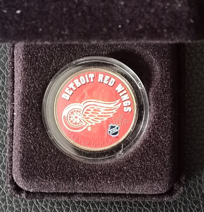 NHL colorized coins Detroit red wings