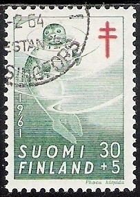 1961 TUB merkki Norppa 30 + 5 mk leimattu LaPe 538