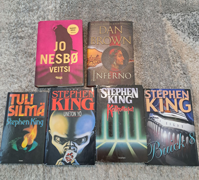 Jännityskirjat 6kpl .stephen king,jo nesbo,dan brown