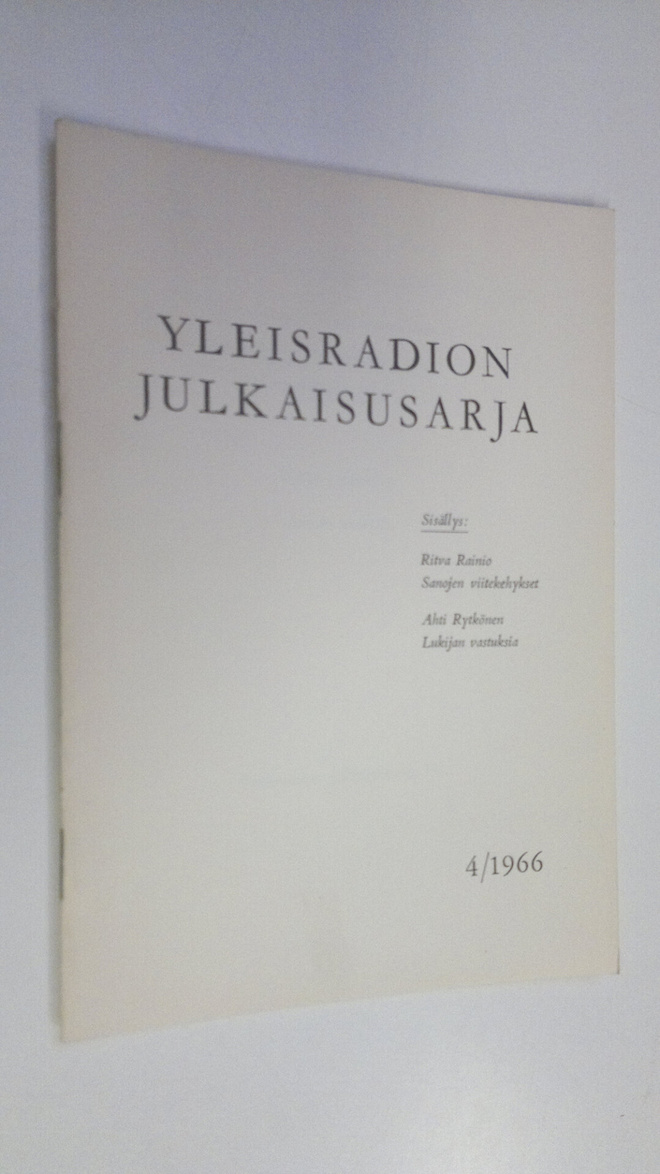 Yleisradion julkaisusarja 4/1966