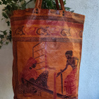Upea Vintage Shantiniketan -nahkalaukku 60-luku – Iso Tote - pikkukuva 3