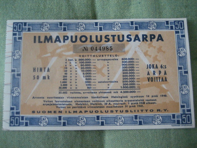 Ilmapuolustus  Arpa  v.1940 Talvisota vuosi.