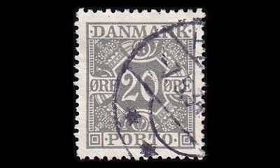 Tanska PORTO_23 o 20 öre tasainen tausta (1930)