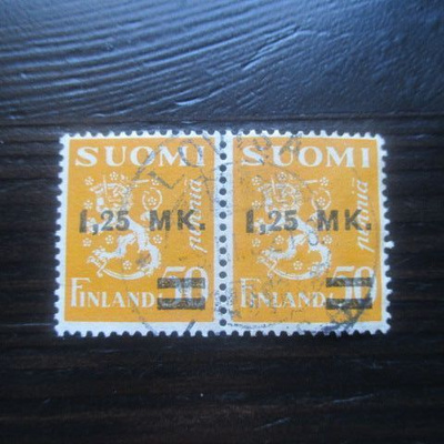 M-30 Leijonamerkki 1,25mk/50p keltainen 1931 pari