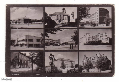 LAHTI: Vanha 9-KUVAN KORTTI 1930-LUVULTA (MV)