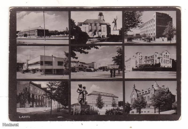LAHTI: Vanha 9-KUVAN KORTTI 1930-LUVULTA (MV)