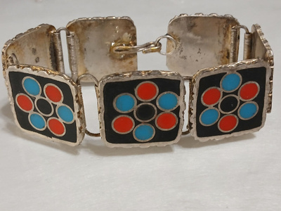 Vintage Zuni Inlay rannekoru