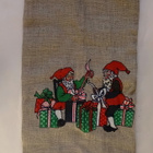 Retro ISO joululahjasäkki säkkikangasta - tontut - pikkukuva 1