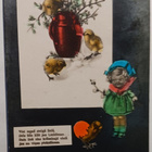 Tyttö, tipuja, pajunkissoja, Pääsiäiskortti Latviasta 1925 - pikkukuva 1