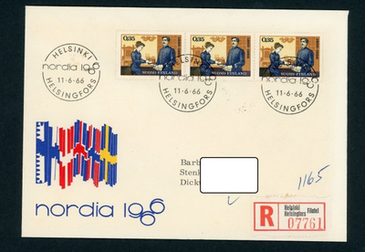 FDC 1966 Postimerkkinäyttely R-kuori + tuloleima