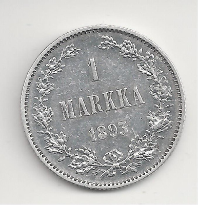 1893 1 mk hopeaa